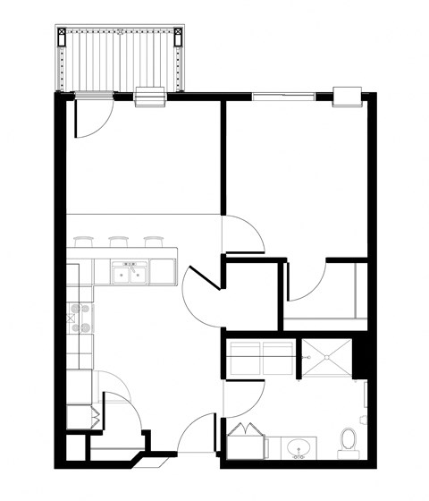 Vive Senior Apartments in Cedar Rapids, Iowa - One Bedroom Floorplan